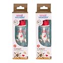 Small Wonder Baby Feeding Bottle Slim Neck Candy 250 ml Pack of 2, Animal &amp; Birds Print, with Anti Colic Nipple with Feeding Spoon, New Born/Infants/Toddler Upto 3 Years, BPA Free, Red Colour