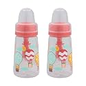 Small Wonder Baby Feeding Bottle Slim Neck Natural 125 ml Pack of 2, Ballon Print, with Anti Colic Nipple with Feeding Spoon, New Born/Infants/Toddler Upto 3 Years, BPA Free, Pink Colour