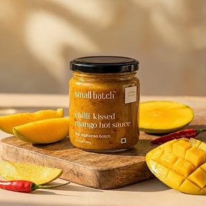 smallbatch chilli-kissed mango hot sauce crafted with devgad alphonso mangoes sweet amp spicy dip drizzle spread poha pizza salad fries preservative free 100 vegetarian - 200gms
