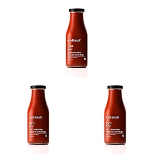 smallbatch root-free san marzano tomato ketchup gourmet condiment jain friendly spread dip refined sugar-free organic jaggery khakra paneer pizza no preservative 100 vegan - 350g