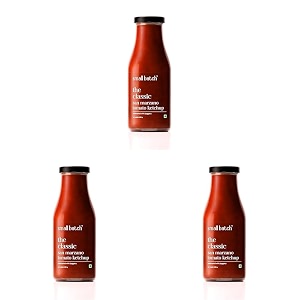 smallbatch san marzano classic tomato ketchup gourmet condiment spread dip marinate refined sugar-free sweetened with organic jaggery momos noodles toast preservative free100 vegan - 350g