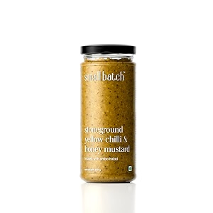 smallbatch stone ground yellow chilli amp honey mustard authentic mustard seeds gourmet condiment sauce spread dip salad dressing no preservatives pure veg - 200g