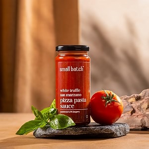 smallbatch truffle san marzano pizza-pasta sauce dip spread sandwich spaghetti noodles paneer pizza base tofu organic jaggery refined sugar amp preservative free 100 vegan - 250gms