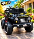 SmallBoyToys 528 Black RUB 4X4 (1-8 Yrs) 2 Seats Battery ride on Jeep Battery Operated Ride On