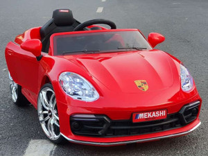smallboytoys 002 red mercedes battery operated ride on 1-5 yrs with music lights car battery operated ride on red