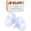 Cushy Silicone Breast Pump Flanges, Breast Shields - 15mm (2 Pack) - Replacement Pump Parts - IBCLC Recommended - Ideal for Elastic Nipples - Fits Medela, Lansinoh - Spectra, Motif Needs Adapter