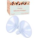 Cushy Silicone Breast Pump Flanges, Breast Shields - 17mm (2 Pack) - Replacement Pump Parts - IBCLC Recommended - Ideal for Elastic Nipples - Fits Medela, Lansinoh - Spectra, Motif Needs Adapter