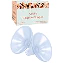 Cushy Silicone Breast Pump Flanges, Breast Shields - 19mm (2 Pack) - Replacement Pump Parts - IBCLC Recommended - Ideal for Elastic Nipples - Fits Medela, Lansinoh - Spectra, Motif Needs Adapter