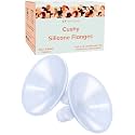 Cushy Silicone Breast Pump Flanges, Breast Shields - 13mm (2 Pack) - Replacement Pump Parts - IBCLC Recommended - Ideal for Elastic Nipples - Fits Medela, Lansinoh - Spectra, Motif Needs Adapter