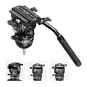 SmallRig PH8 Professional Fluid Video Head with 6-Step Counterbalance, 4-Step Pan/Tilt Hydraulic Damping, Detachable Handle, QR Plate for MFT, Weight 1.8kg / 3.9lb, Load up 8kg / 17.6lb - 4287