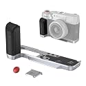 SmallRig X100VI / X100V Handgrip L-Shape Grip with Quick Release Plate for Arca, Lightweight Silicone Side Handle, Shutter Button and Hot Shoe Cover for FUJIFILM X100VI / X100V Cameras (Silver) - 4555