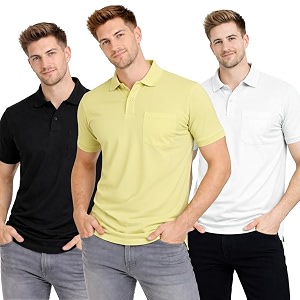 SMAN Polo Neck T-Shirt Pack of 3