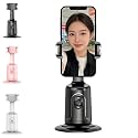 Smart Ai Facial Recognition Phone Tripod, 360° Auto Face Tracking Supports Gesture Control & Remote Control No App for Outdoor Live Streams,Video Shoots,Dynamic Shots (Black)