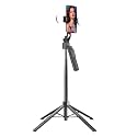 Smart AI Selfie Stick with 360 Panorama Auto Face Tracking 8 Section Extendable to 175cm Wireless Remote Lightweight Portable Tripod Mount for Phone Camera Video Recording