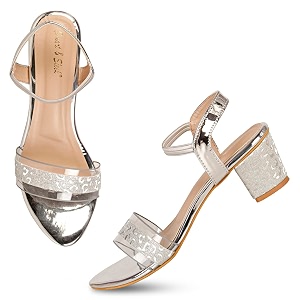 Smart Sleek Transparent Block Heels Sandals