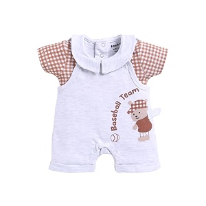smart baby dungaree set for baby girls  cotton romper with t-shirt  soft amp breathable fabric  cute embroidery  snap button closure for easy diaper change
