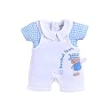 Smart Baby Dungaree Set for Baby Girls | Cotton Romper with T-Shirt | Soft &amp; Breathable Fabric | Cute Embroidery | Snap Button Closure for Easy Diaper Change