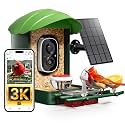 Smart Bird Feeder with Camera, 3K HD Live Stream, AI Species Identification, Solar Powered, Instant Motion Alerts, IP65 Weatherproof Outdoor Gifts for Bird Lovers, Green