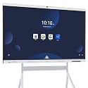 Smart Board, 55" All-in-One Dual System Interactive Whiteboard, Google EDLA Certified Android 14 & Windows 11 Pro Dual OS Touchscreen Electronic Smart Boards for Professional Business Meetings