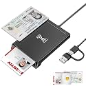 Smart Card Reader with NFC, USB-A & USB-C NFC Reader & CAC Reader Military DOD Common Access, 2-in-1 Contact and Contactless IC/ID/PIV/Bank/Credit Card Reader for Mac OS, Windows, Android, Linux