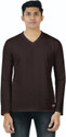 Smart Colors Solid Men V Neck Brown