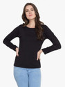 Smart Colors Solid Women Round Neck Black