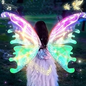 smart deal light up fairy wings for girls pet led butterfly wingscostumes fairy wings for birthday gift fairy costume with led lights amp music halloween costume angel wings multicolour