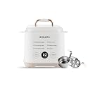 Egg Cooker for Soft, Medium & Hard Boiled Eggs, 5-Egg Capacity Hard Boiled Egg Cooker & Egg Boiler with 24-Hour Delay Timer, Egg Steamer, Stainless Steel Rack, BPA-Free, Auto Shut-Off