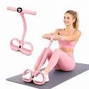 Smart Foot Pedal Puller with Digital Counter, 6 Tubes Pedal Puller Resistance Band with Handles for Full Body Muscle Group Training, Yoga Training, Home Gym Training, Pedal Band
