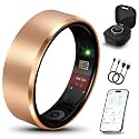 Smart Health Ring 2.0 for Women Men, Slim Scratch &amp; Fingerprint Resistant Design,Efficient Chip Fitness Tracker, Monitors Heart, Blood Oxygen &amp; Pressure, Sleep, Steps, Waterproof, Rose Gold 9