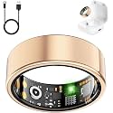 Smart Ring for Women Men, Fitness Ring with Heart Rate, Blood Oxygen,Stress, Sleep Tracker, Step Tracker, Fit Ring No Subscription Fee (Rose Gold, 12#)