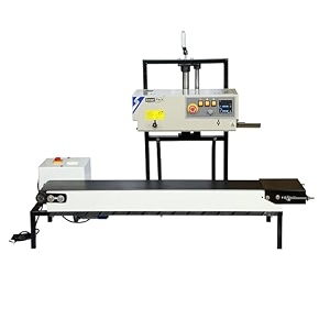smart pack vertical band sealer machine for packaging of laminated silver paper polythene amp plastic bags sealing  adjustable conveyor sealer  heavy duty ms body seals bags up to 10 kg