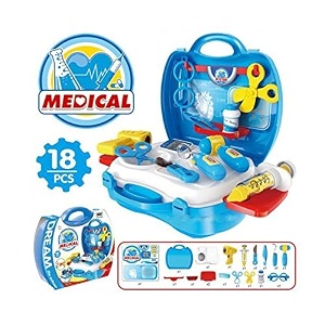 smart picks medical suitcase pretend play doctor set for kids multicolor 18 piece