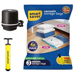 smart saver plastic vacuum compression bagsvacuum storage bagsvacuum bags for travelspace saver vacuum bags3medium  electric and manual pumpwhite