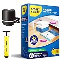Smart Saver Vacuum 6 Jumbo(70x100) cm Compression bags with Electric and Manual Handpump | vacuum storage bags | vacuum bags for travel | space saver vacuum bags