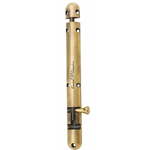 smart shophar brass capsule tower bolt 12 inches antique pack of 2 - versatile bolt set for cabinets drawers and windows - premium-quality antique finish