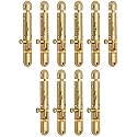 Smart Shophar Brass Capsule Tower Bolt 6 Inches Gold Pack of 10 / Durable and Stylish/User-friendly installation/Versatile Design/Suitable for Gates, Fences, Cabinets