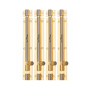 smart shophar tower bolt latch brass plain tower bolt gold silver - sturdy and versatile bolt set for doors and gates - durable classic design seamless setup process secure fastening solid bra