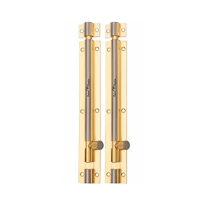 smart shophar brass plain tower bolt 10 inches gold silver pack of 2 - functional and reliable bolt set for doors and gates - superb classic design quick to install design secure fastening