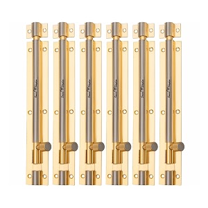 smart shophar tower bolt latch brass plain tower bolt gold silver - reliable bolt set for doors and gates - elegant long-lasting performance convenient assembly secure fastening solid brass go
