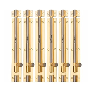 smart shophar barrel bolt slide lock brass plain tower bolt gold silverheavy duty with easy grip door amp window security latch lockhome bathroom kitchen and office solid brass gold silver fi