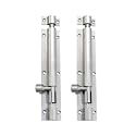 Smart Shophar Brass Plain Tower Bolt 24 Inch Nickel Silver/Long-Lasting and Secure/Seamless Installation Process/Suitable for Barn Doors | Nickel Silver Finish | 24 Inch | Pack of 2