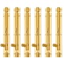 Smart Shophar Tower Bolt Latch Brass Plain Tower Bolt Gold, / Enhanced Security/Long-Lasting Rustproof Design Solid Brass Gold Finish 04 Inch Pack of 6