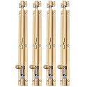 Smart Shophar Door Slide Latch Latchbolt Brass Plain Tower Bolt Antique/Multi-Pack Convenience/Sleek and Functional/Suitable for Doors, Cabinets Solid Brass Antique Finish 10 Inch Pack of 4