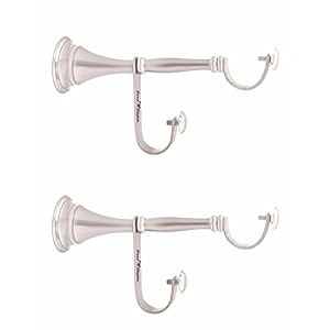 smart shophar drapery hardware fasteners brass round double pole center support curtain bracket gold silver  stylish finishsturdy and durableperfect for home or office solid brass gold si