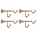 Smart Shophar Curtain Rod Support Brackets Brass Round Double Pole Center Support Curtain Bracket Antique, / Elegant Finish/Reliable Support/Ideal for Multiple Curtain Rods