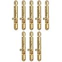 Smart Shophar Enhanced Security Brass Capsule Tower Bolt 4 Inches Gold - Pack of 8 / Long-Lasting Durability/Reliable Performance