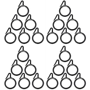 smart shophar heavy duty metal fitting plastic nemani curtain ring blacksturdy constructionseamless installation processsuitable for curtain rods heavy-duty alloy metal bk finish 15 pack of 24
