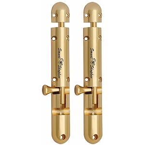 smart shophar smooth operation brass capsule tower bolt 4 inches gold - pack of 2  rust-resistant finishsecure fastening