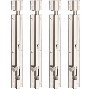 smart shophar barrel bolt slide lock stainless steel plain tower bolt silver  bulk packdurable and sturdysuitable for residential and commercial use stainless steel silver finish 08 inch pack